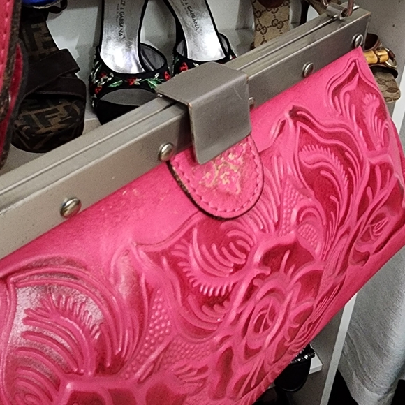 Rare Patricia Nash barbie pink top handle bag - Picture 6 of 16